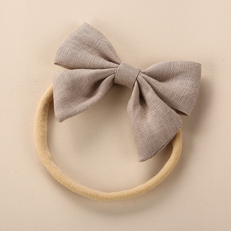 Baby Solid Color 3D Bow Handmade Elastic Headband-20