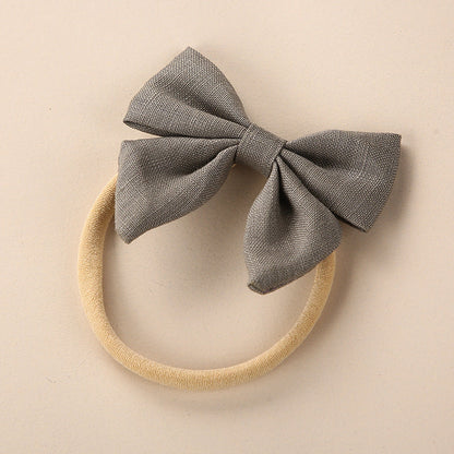 Baby Solid Color 3D Bow Handmade Elastic Headband-23