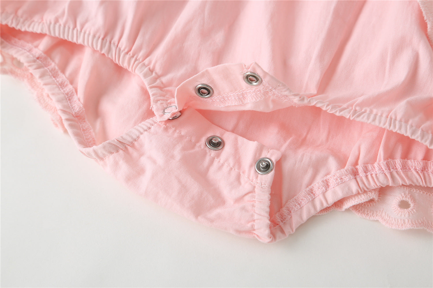 Baby Girl 1pcs Solid Color Hollow Carved Design Bow Onesies Dress-24