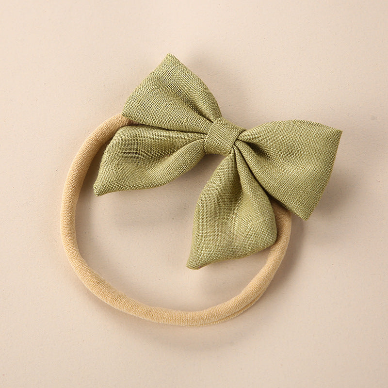 Baby Solid Color 3D Bow Handmade Elastic Headband-25