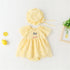 Baby Girl 1pcs Solid Color Hollow Carved Design Bow Onesies Dress-0