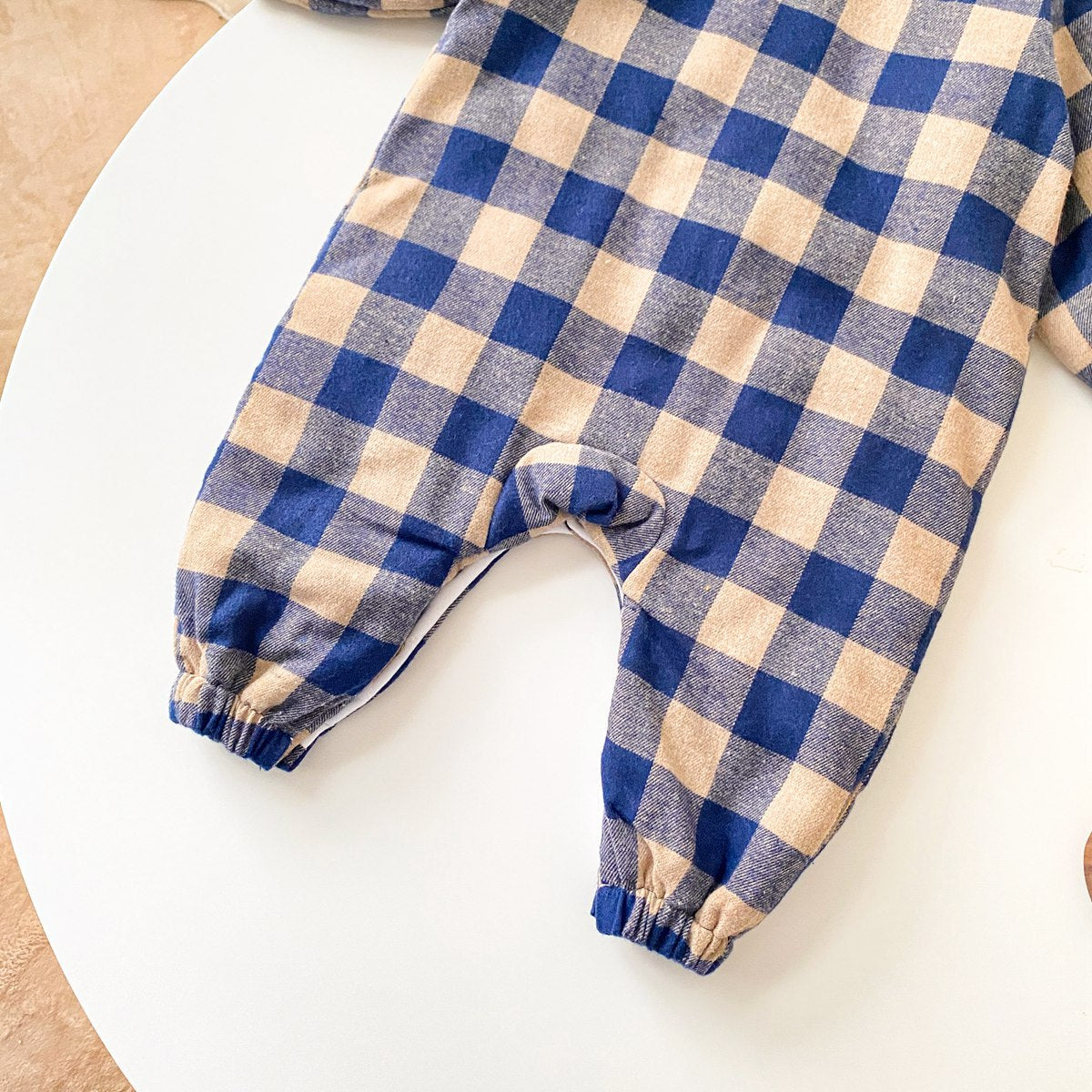 Baby Boy Plaid Pattern Snap Button Front Long-sleeved Thick Rompers-26