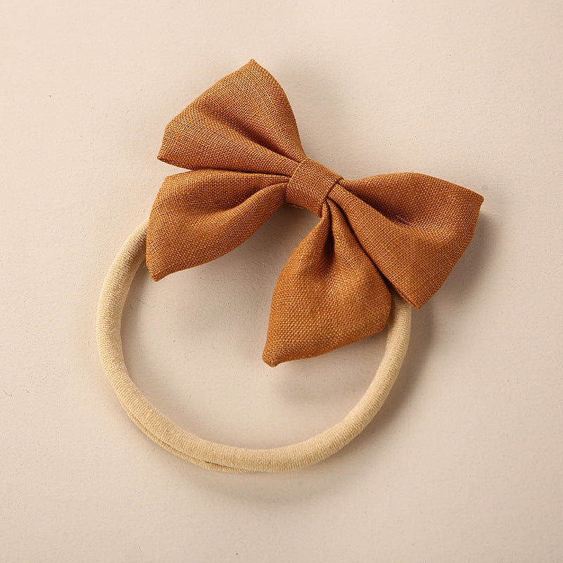 Baby Solid Color 3D Bow Handmade Elastic Headband-26