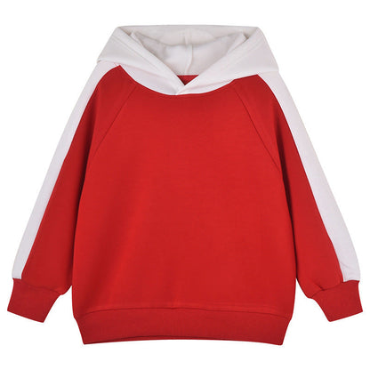 Baby Color Matching Design Loose Pullover Hoodie-2