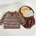 Baby Striped Pattern Long Sleeve Tops & Triangle Shorts 1 Pieces Sets-2