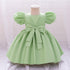 New Design Summer Baby Kids Girls Short Sleeves Striped Pattern Bow Tied Dress-1