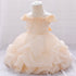 Baby Girl Solid Color One Shoulder Design Tutu Formal Dress Baptism Birthday Dress-1