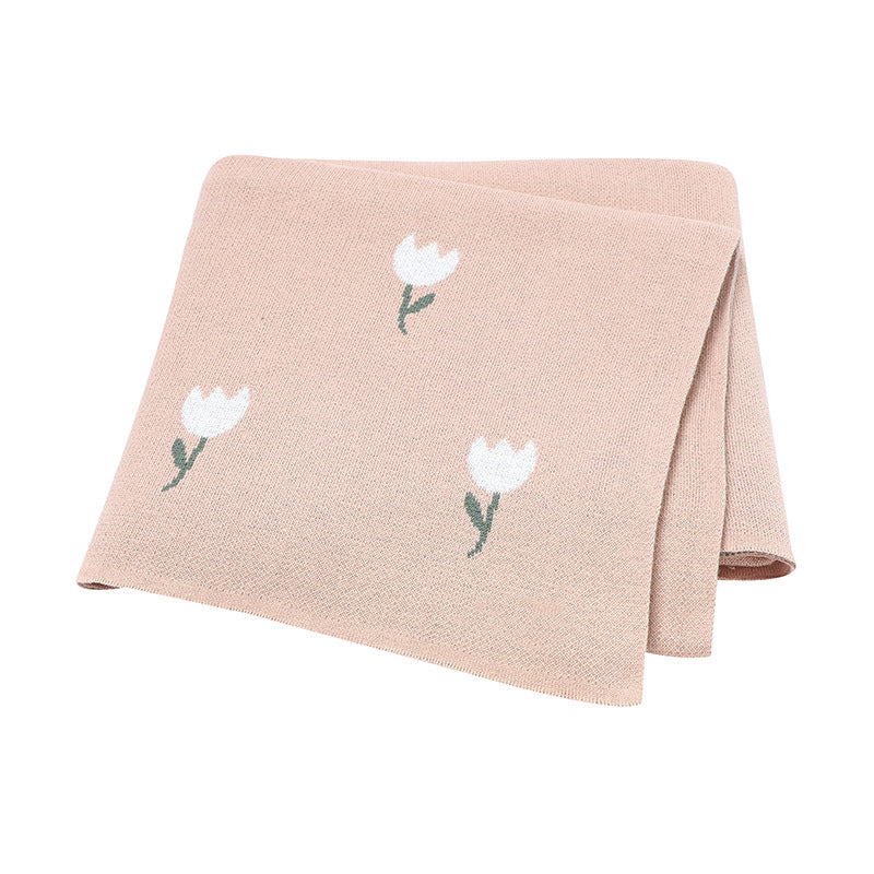 Best-Selling Knitted Baby Blanket With Fresh Floral Design: New Collection For Spring, Autumn, And Winter-1