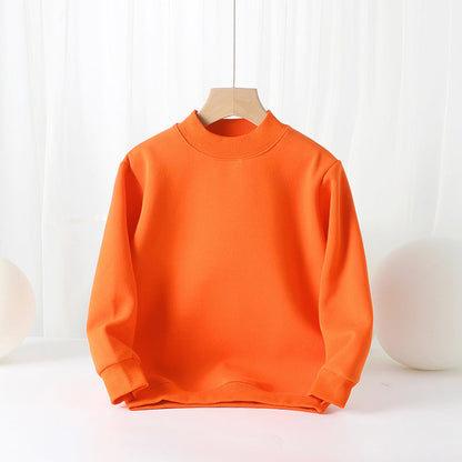 Baby Solid Color Thickened Autumn Basic Hoodies-2