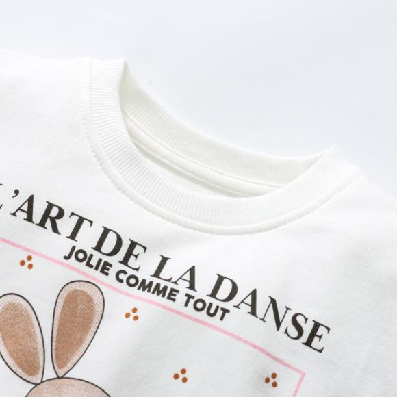 Baby Girl Rabbit Graphic Long Sleeve Cotton Hoodies-2