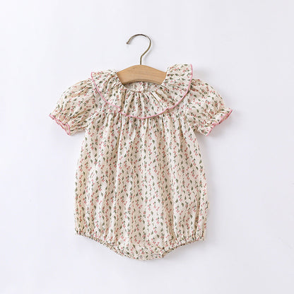 Baby Ditsy Flower Graphic Puff Sleeves Onesie&amp;Sets-2