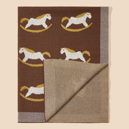 Best-Selling Knitted Baby Blanket With Horse Pattern: New Collection For Four Seasons-0