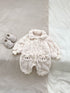 Winter Infant Baby Lovely Teddy Bear Cartoon Pattern Turndown Collar Thermal Pajamas Romper-2