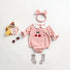 Baby Girl 1pcs Cherry & Slogan Pattern Doll Neck Longsleeve Onesies-2