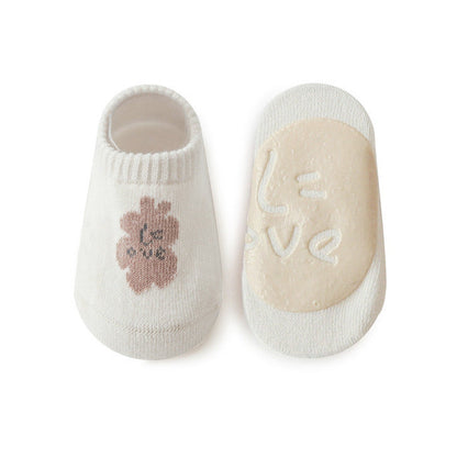 Kids Girl Embroidered Pattern Non-Slip Floor Soft Socks-2