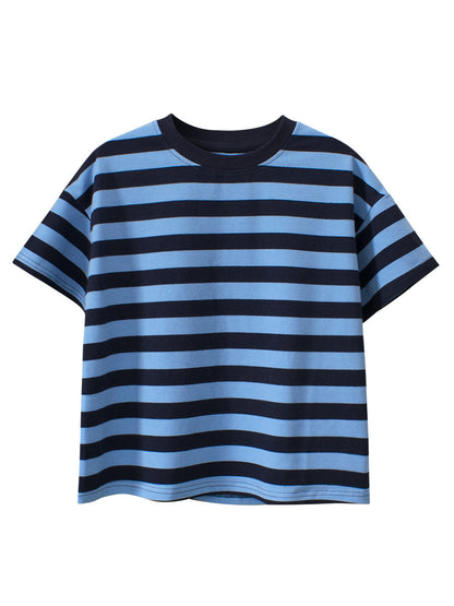 Summer New Arrival Children Boys And Girls’ Casual Striped Loose Short Sleeves T-Shirt In European And American Style For Summer-2