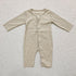 Baby Solid Color Pit Strip Fabric Long Sleeve Onesie Or Jumpsuit (Without Hat)-2