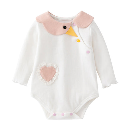 Baby Girl Cartoon Shape Long Sleeve Cute Onesies Bodysuit-2