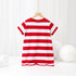 Baby Striped Pattern Short Sleeve Crewneck Dress-1