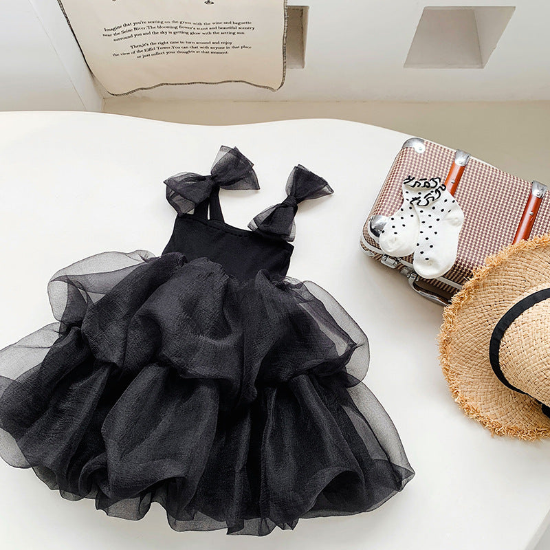 Baby Girl Black Herbon Style Elegant Princess Tutu Dress-1