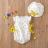 Baby Girl Fruit Print Drawstring Design Round Neck Onesies-2