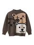 Baby Boys Teddy Bears Confusing Cartoon Mock Neck Long Sleeve Pullover-2