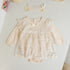 Baby Girl Solid Color Floral Embroidered Mesh Overlay Design Onesies Dress-0