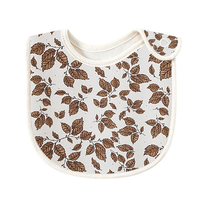 Baby Floral Print Covered Button Design Water Absorbing Bibs-2