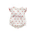 Summer Baby Girls Red Heart Print Fly Sleeves Crew Neck Onesies-2