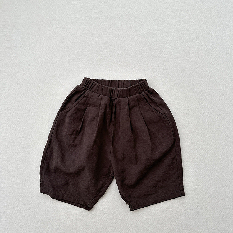 Summer New Arrival Unisex Plain Solid Color Cotton Pants-1