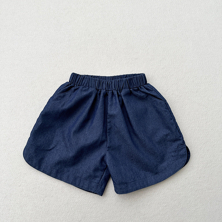 Summer New Arrival Unisex Blue Denim Shorts-2