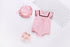 Baby 1pcs Contrast Tape Patched Frill Trim Sleeveless Onesies & Hat-2