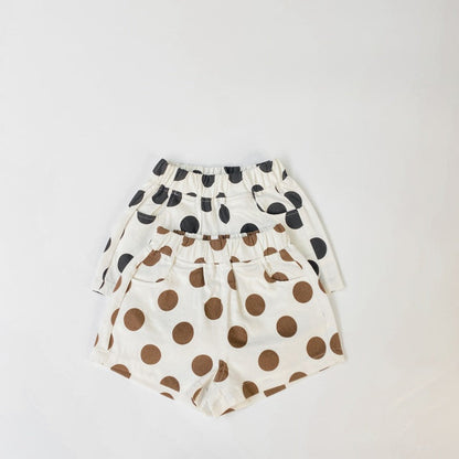 Baby Girl Polka Dot Pattern Basic Shorts With Pockets In Summer-2