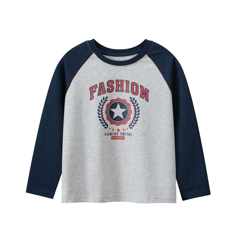 Unisex Kids Cartoon And Letters Print Crew Neck Long Sleeves Sweatshirt-2