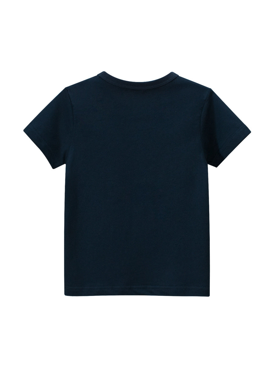 Boys’ Cartoon Digger Pattern T-Shirt In European And American Style-2