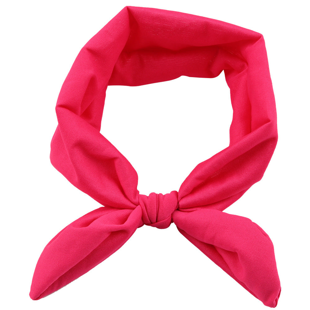 Newborn Baby Solid Color Bunny Ear Shape Elastic Headband-2