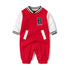 Baby Letter Embroidered Pattern Long Sleeves Baseball Rompers-2