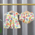 Summer Baby Kids Girls Colorful Flowers Pattern Sleeveless Top Dress And Bloomers And Hairband Clothing Set-2