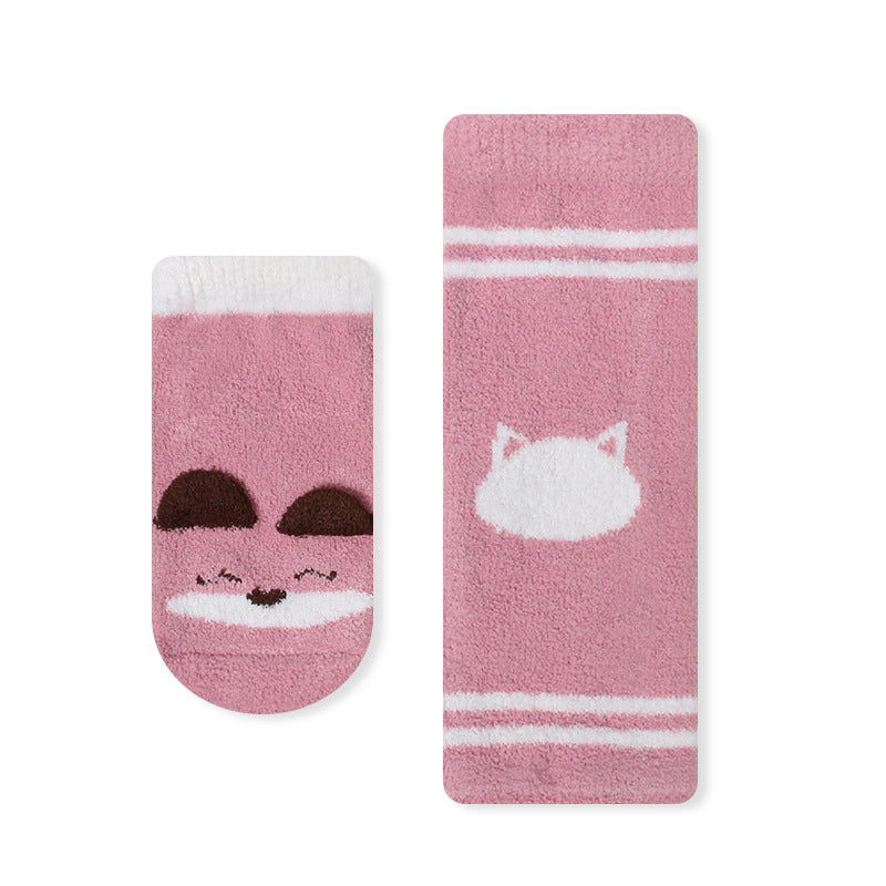 Baby Cartoon Animal Print Pattern Non-Slip Warm Long Socks-2