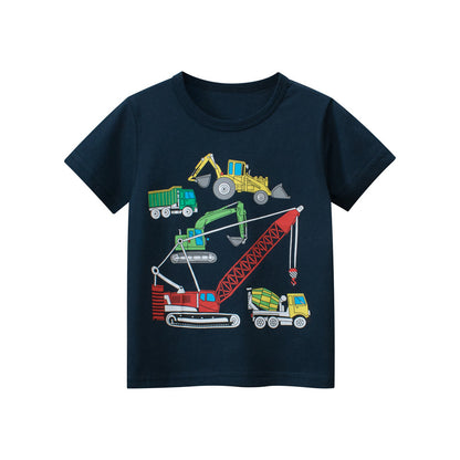 Truck Printing Boys’ T-Shirt In European And American Style For Summer-2