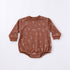 Baby Print Pattern Crewneck Long Sleeve Quality Triangle Onesies-2