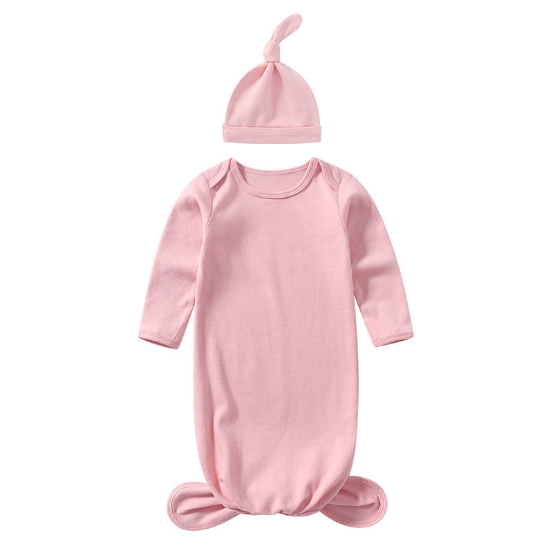 Baby Sleeping Bag Hat Set Spring Summer Baby Sleepwear Anti-Kicker Surprise Jump Swaddling Clothes-2