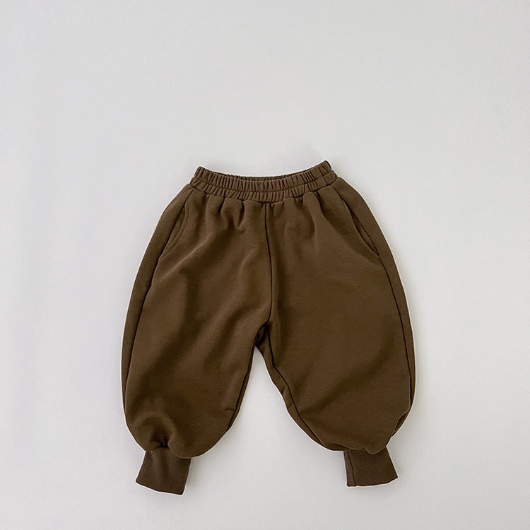 Baby Solid Color Sport Style Cotton Quality Trousers-2