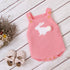 Baby Girl 1pcs 3D Bunny Embroidered Graphic Strap Knitted Onesies Bodysuit-1