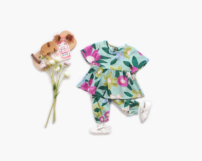 Baby Girl Floral Print O-Neck T-Shirt Combo Trousers 2-Pieces Sets-2