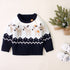 Baby Cartoon Christmas Deer Pattern Shoulder Button Design Knitted Pullover Sweater-1