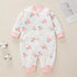 Baby Cartoon Pattern Button Front Design Long Sleeves Cotton Romper-2