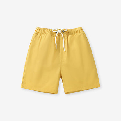 Boys Solid Color Cotton Casual Style Shorts-2