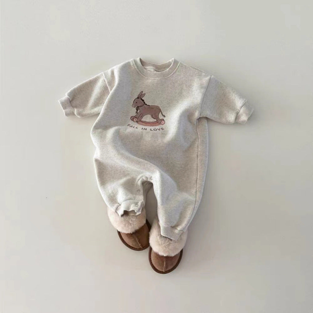 New Arrival Baby Cotton Donkey Cartoon Cozy Romper-2