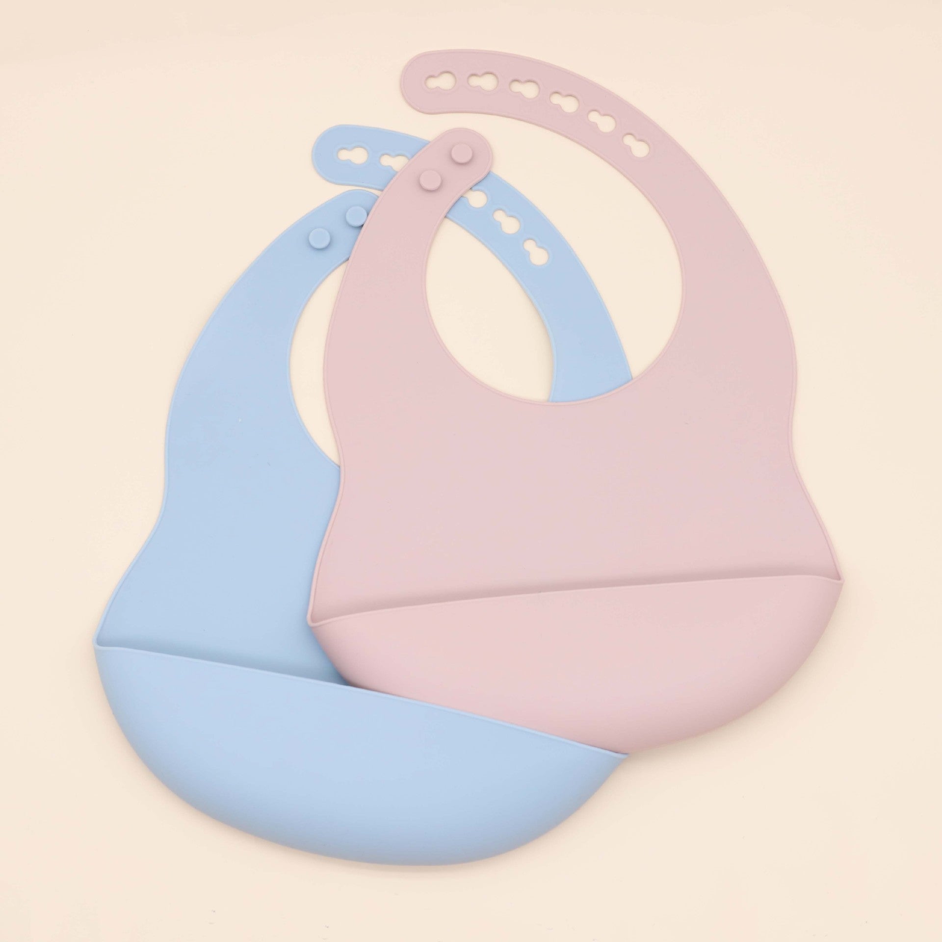 Baby Solid Color Food Grade Silicone Bibs-2